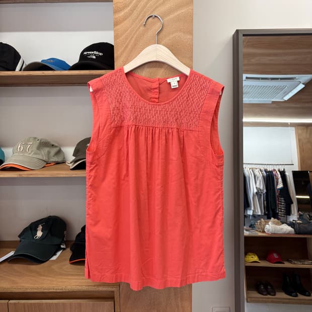 J.CREW CORAL EMBROIDERED TOP