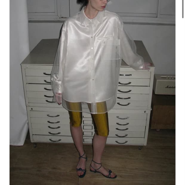 오버듀플레어 MESH SHIRT+ SATIN SHIRT