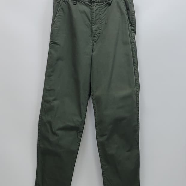 COS 코스 세미 배기핏 코튼 팬츠 / 여 160-64A 카키
