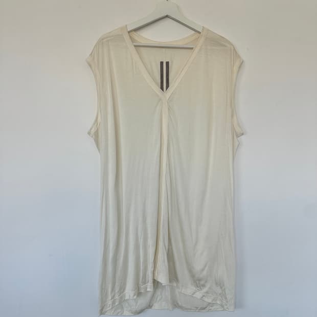 릭오웬스 2017 실크 오버핏 슬리브리스 밀크