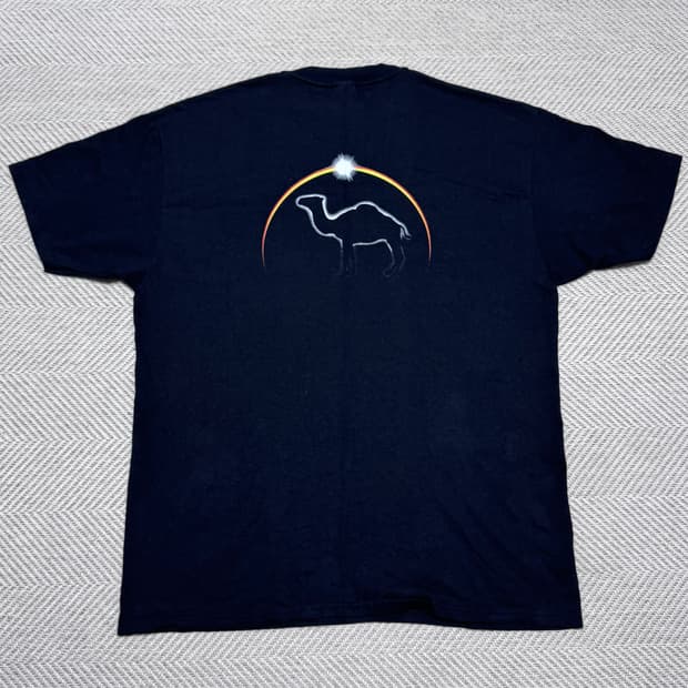 (XL) 9Os 빈티지 카멜 프로모 이클립스 포켓 티셔츠