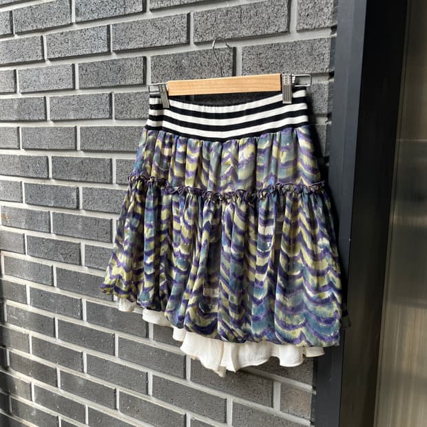 워터컬러 패턴 큐롯 팬츠