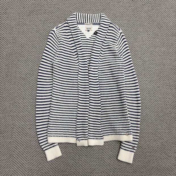 타미힐피거데님 스트라이프 숄가디건 v1603