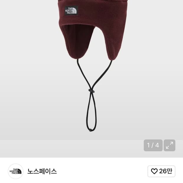 노스페이스 이어머프 비니 버건디