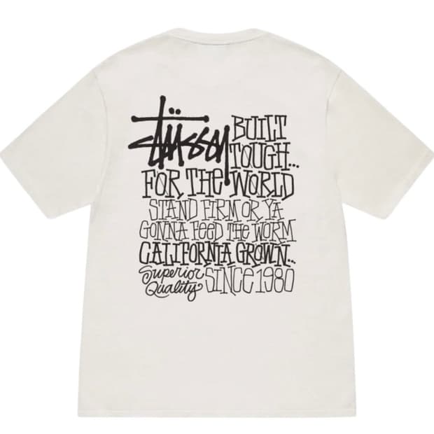 스투시 캘리포니아 그로운 피그먼트 다이드 티셔츠 내츄럴