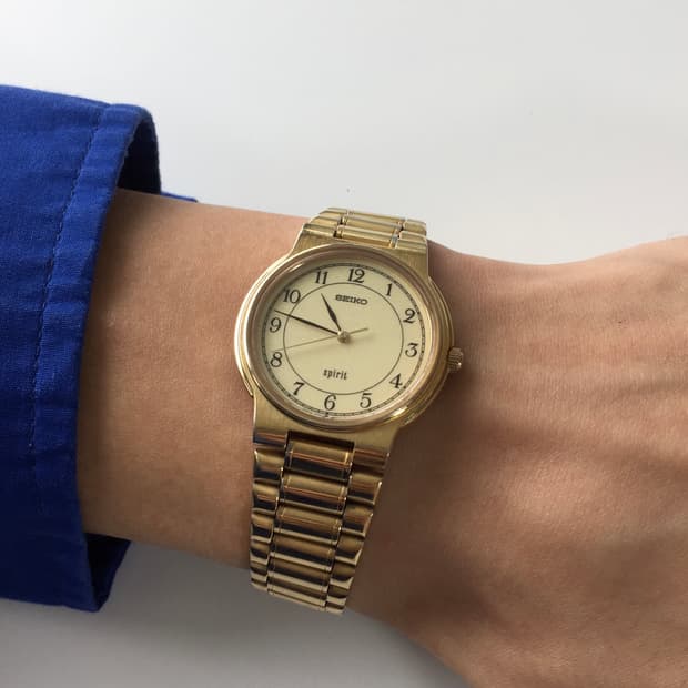90s seiko spirit arabic gold quartz