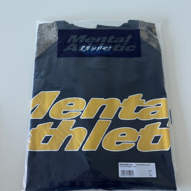 MENTAL ATHLETIC overlogo raglan tshirt L