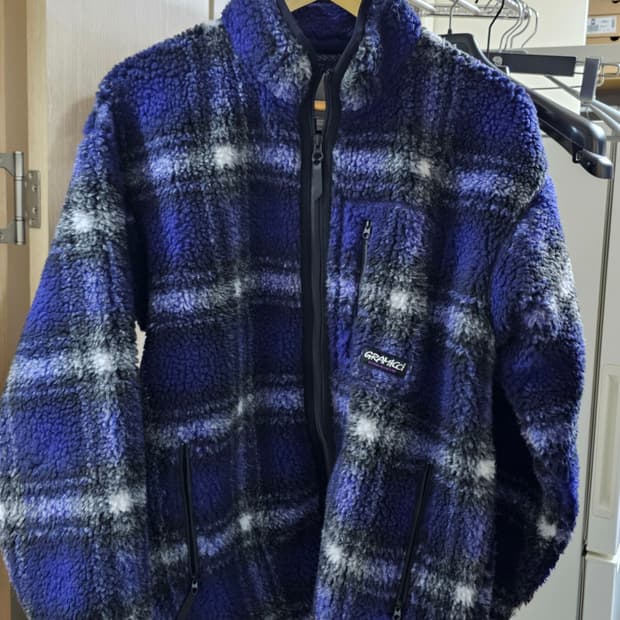 그라미치 쉐도우 플레이드 셰르파 자켓 퍼플 M(100)