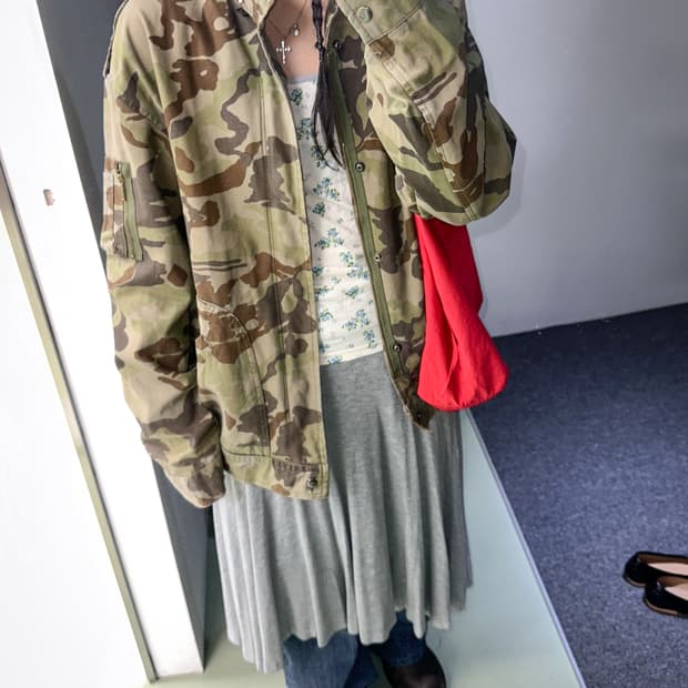 camo painted oversized cotton jacket