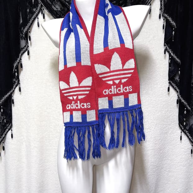아디다스 adidas 레드 블루 파이어버드 태슬 머플러 목도리 축구유니폼