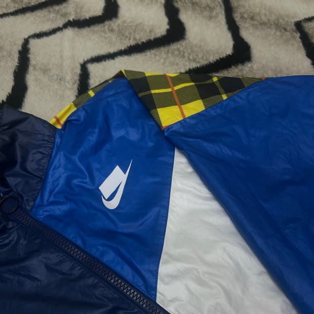 [L]나이키NSW 우븐 체크 멀티컬러 오버핏 바람막이