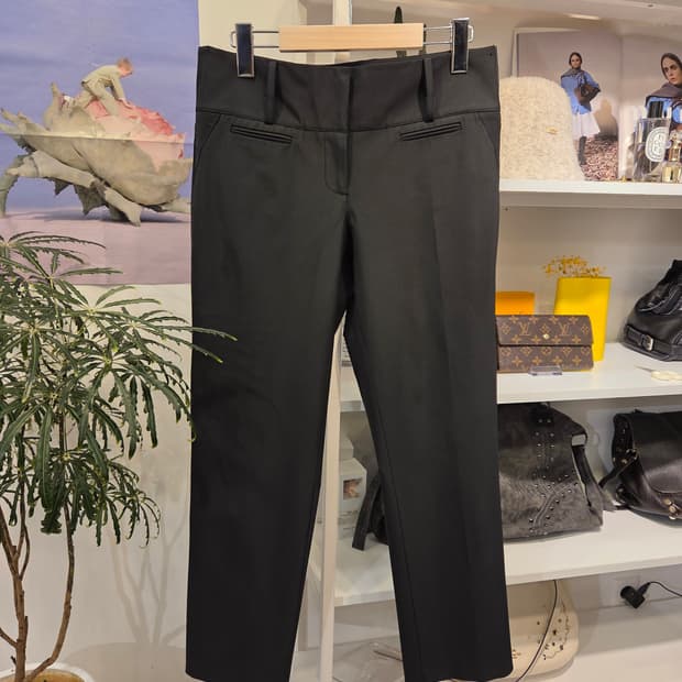 버버리 블랙 로우 웨스트 스트레치 팬츠