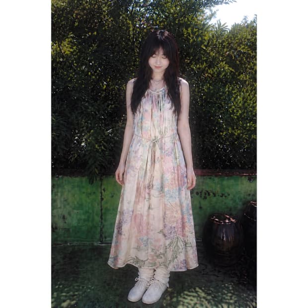 오로라 꽃잎 롱 원피스