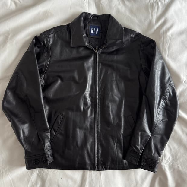 [M] 올드갭 싱글 집업 레더 자켓