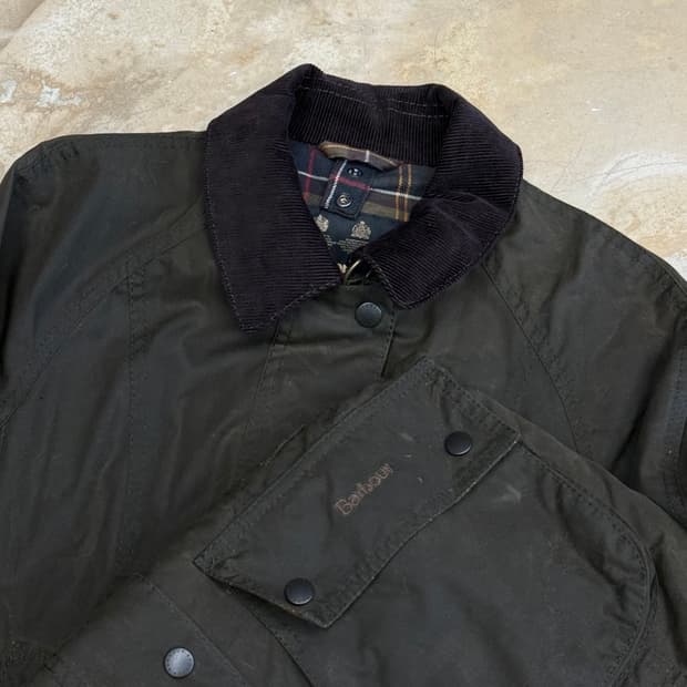 4 바버 코듀로이 카라 비드넬 왁스 자켓