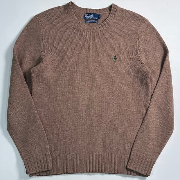 폴로 랄프로렌 메리노 울 베이지 니트 