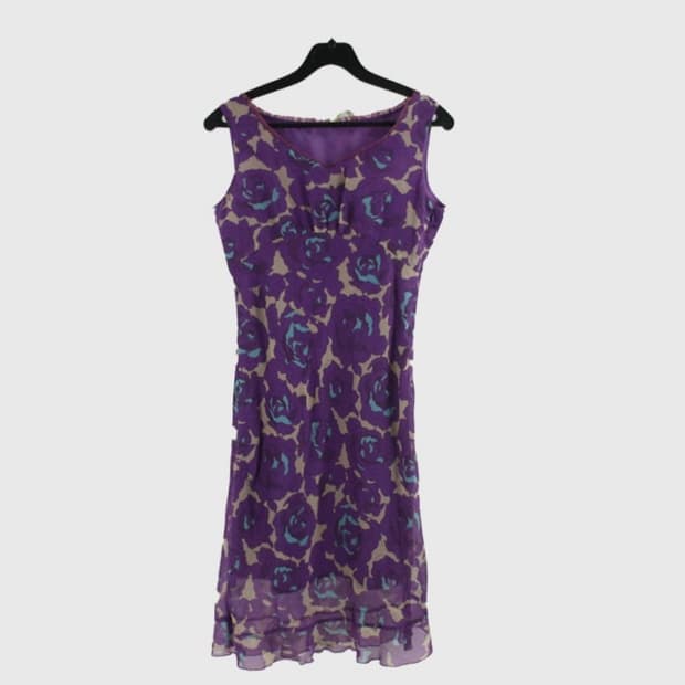 Floral print purple dress