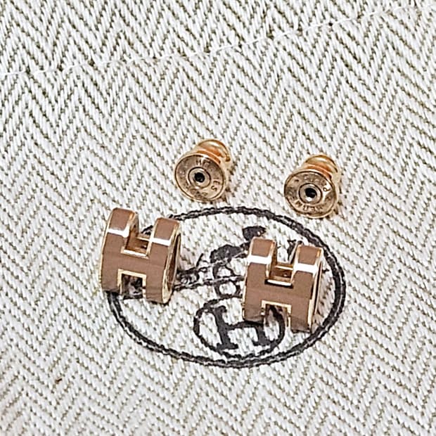 [최상급] 에르메스 팝아슈 미니 귀걸이 골드&뉴골드 [정품]