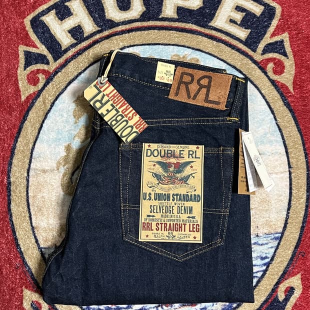 RRL 스트레이트 원워시 셀비지 진 더블알엘 데님