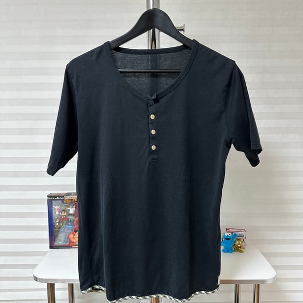 Visvim Cropped Slim Henley 반팔