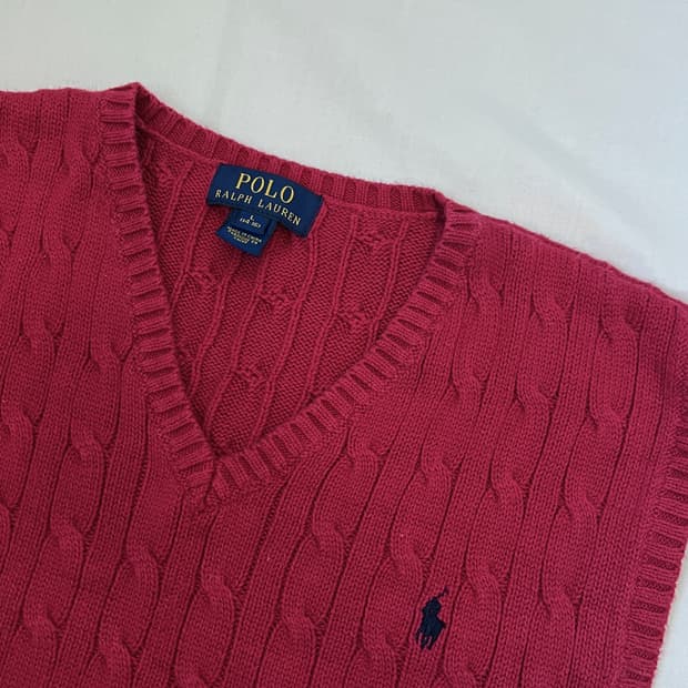 POLO cable knit vest