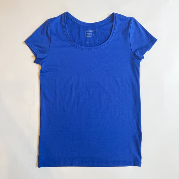 Faded Blue Scoop Neck Slim Tee 