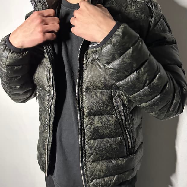 Diesel Down Jacket(Olive Marble Pattern)