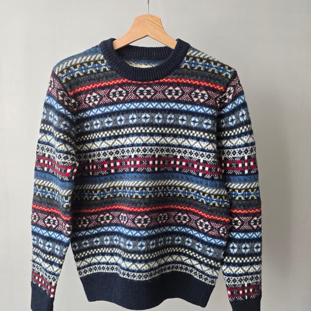 일본 아웃도어  grn 울 니트