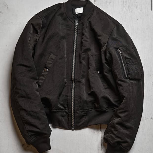 모노프리베 Textured MA-1 Jacket - Deep Brown 