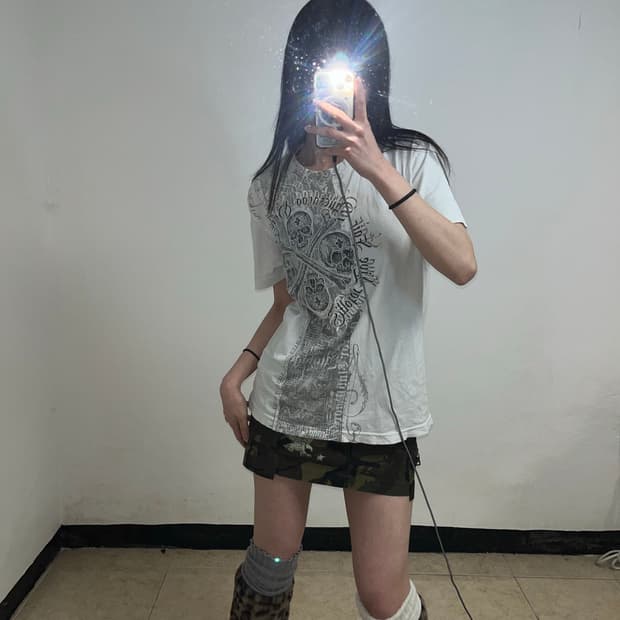 Buckaroo 스컬 패치 프린팅 티셔츠 