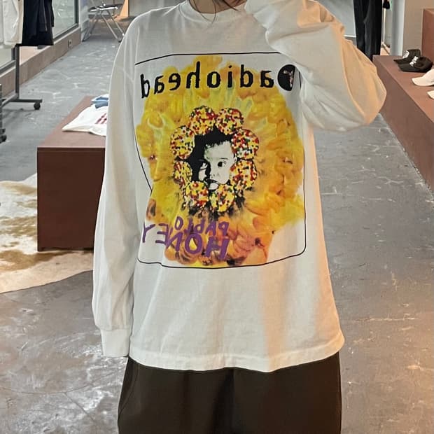 빈티지 라디오헤드 그래픽 프린팅 롱슬리브 H2547