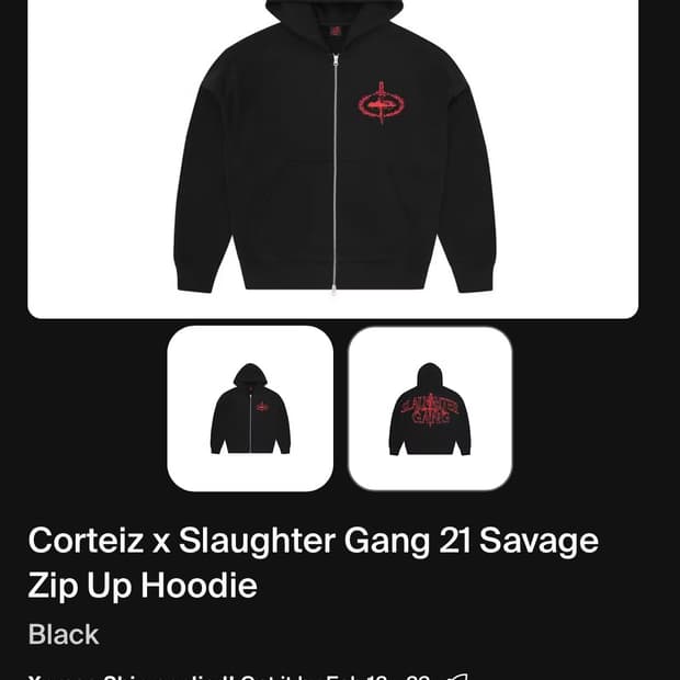 Corteiz x slaughter gang 21savage hoodie