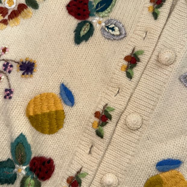 Vintage-style embroidered sweater