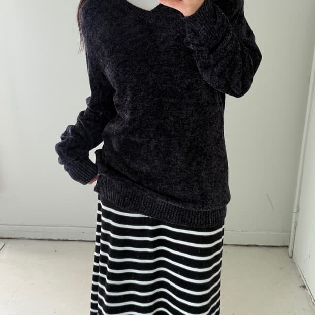 일본빈티지 파일 니트 스웨터