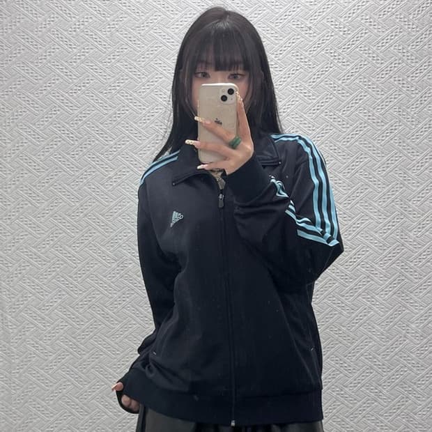 아디다스 레트로 Y2K 빈티지 스카이블루 져지 집업 105 C09733