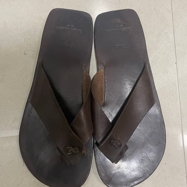 폴로 레더 플립플랍 샌들 (9D)