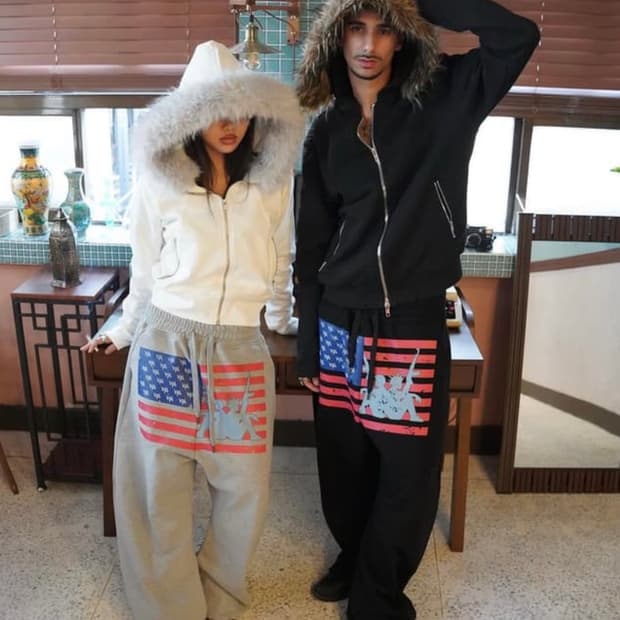 b.access 빈티지 퍼 후드집업 white