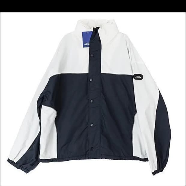 라스벳 초판 리플렉티브 로고 자켓 화이트 네이비 XL