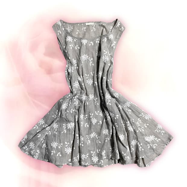 JP vintage flowery gray onepiece