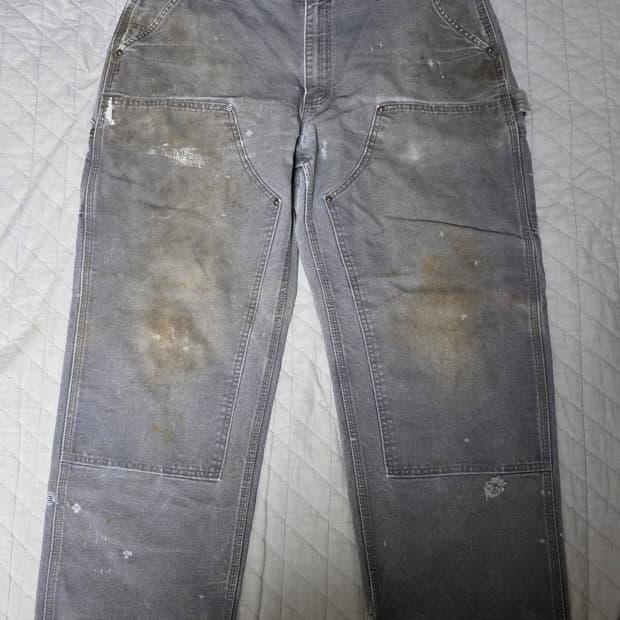 [38X30] 00s 칼하트 더블니 B136 GVL 트래쉬드 팬츠 G-1