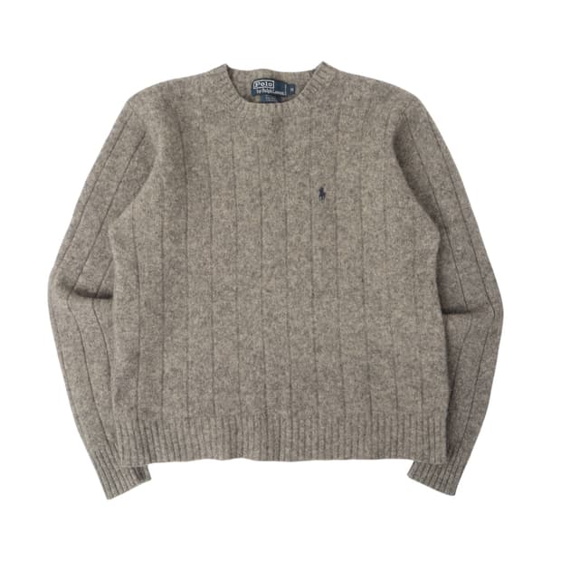 폴로 랄프로렌 그레이 린넨 울 니트