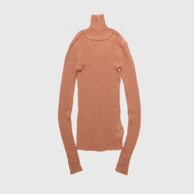 baby mohair rib knit turtle neck