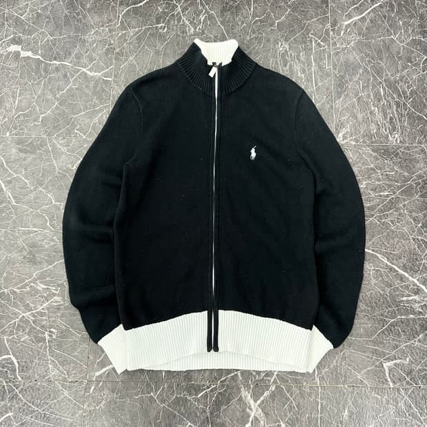 우먼 폴로랄프로렌 블랙 니트 집업 자켓