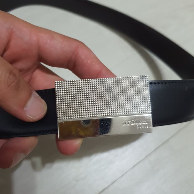 정품 듀퐁 다이아몬드 퀄팅 은장 남성 정장 벨트