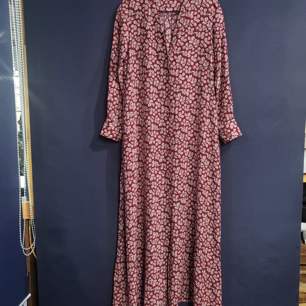 실크100 플로럴 프린트 맥시 원피스