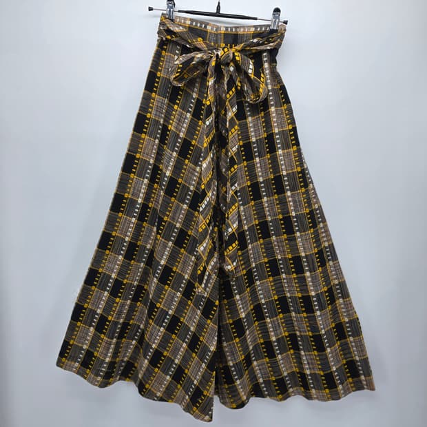 하이웨이스트 체크 롱스커트 XS