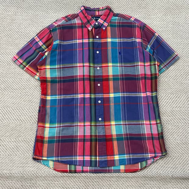 폴로 랄프로렌 체크 하프셔츠 r3672
