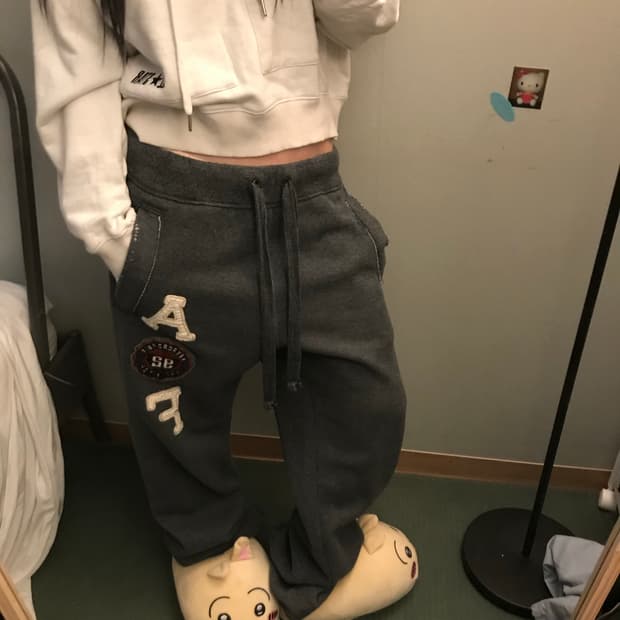 Abercrombie 아베크롬비 기모 데미지 트레이닝팬츠