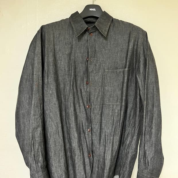 르메르 22SS 샴브레이 셔츠 앤트러사이트 데님 54