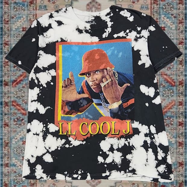 LL Cool J 올드스쿨 블리치 워싱 랩 티셔츠 M